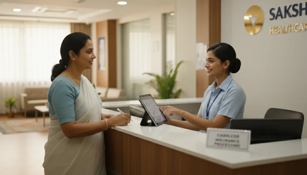 Cashless hospitalization process with health insurance in India.